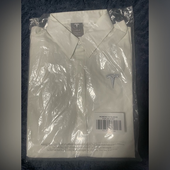 Tesla white Poplin dress shirt size small NWT - Picture 1 of 1